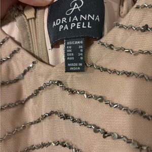 Adrianna Papell Blush Dress with Metallic Details